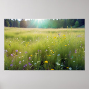 Póster Paisaje Panorámico La Naturaleza De Meadow Entorno