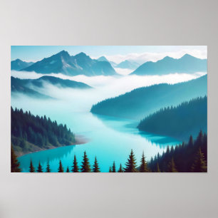 Póster Paisaje panorámico Montañas Naturaleza pintoresca