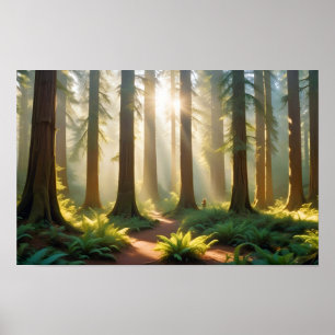 Póster Paisaje Panorámico Naturaleza Forestal Tranquilo P