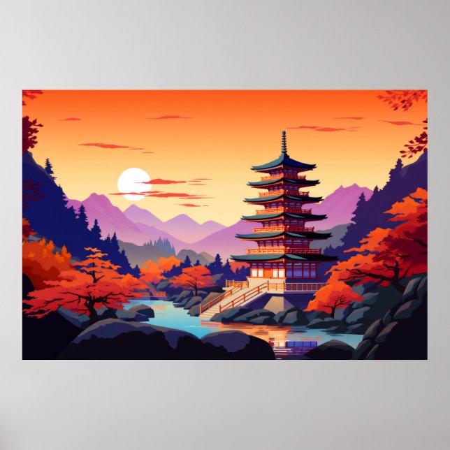 Póster Paisaje Panorámico Oriental (Frente)