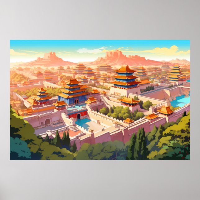 Póster Paisaje Panorámico Oriental (Frente)