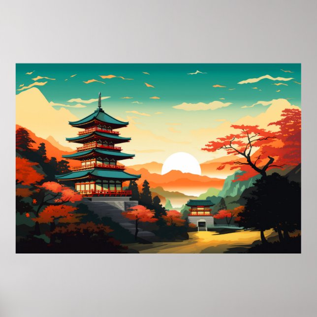Póster Paisaje Panorámico Oriental (Frente)