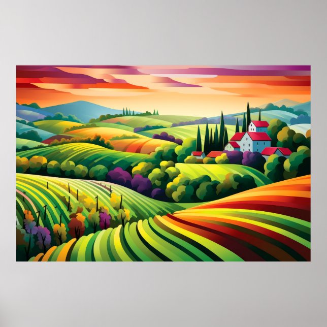 Póster Paisaje Panorámico Prairie (Frente)