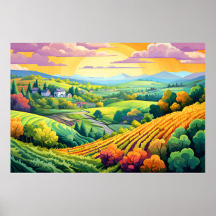 Póster Paisaje Panorámico Prairie