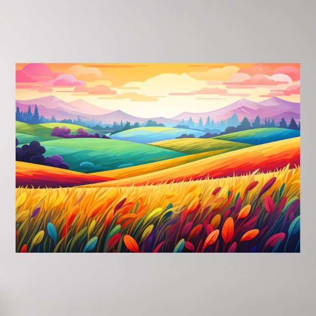 Póster Paisaje Panorámico Prairie (Frente)