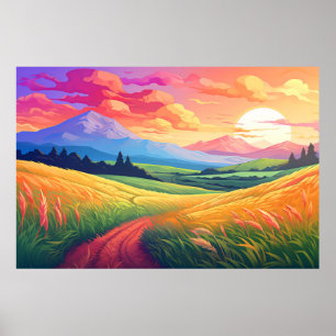 Póster Paisaje Panorámico Prairie