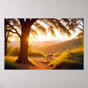 Póster Paisaje Panorámico Sunset Naturaleza Tranquila