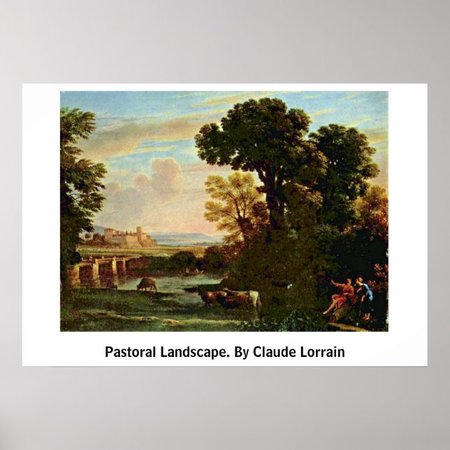 Póster Paisaje Pastoral. Por Claude Lorrain (Frente)