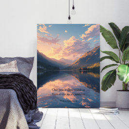 Póster Paisaje Pintado a Mano del Lago de Montaña
