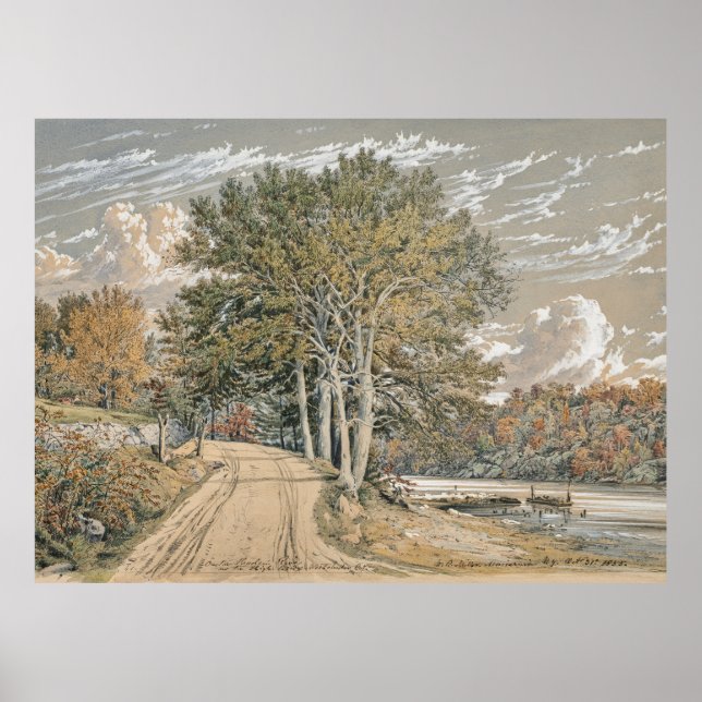 Póster Paisaje pintado en el río Harlem (Frente)