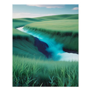 Póster Paisaje pintoresco Campo Naturaleza Fondo Arte