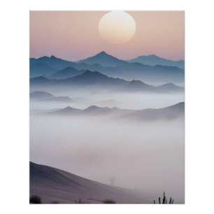 Póster Paisaje pintoresco Desert Naturaleza fondo arte