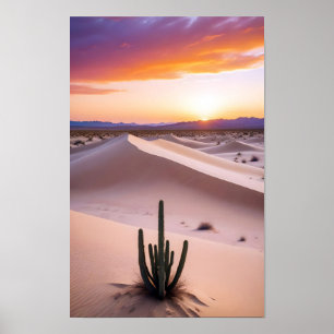 Póster Paisaje pintoresco Desert Sunset Naturaleza tranqu