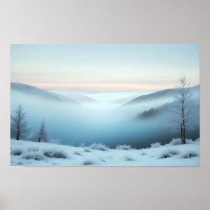 Póster Paisaje pintoresco Montañas Naturaleza de Invierno