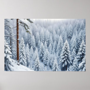 Póster Paisaje pintoresco Montañas Naturaleza invernal Ca
