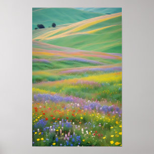 Póster Paisaje pintoresco Montañas Valle Tranquilidad nat