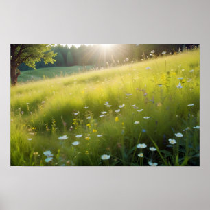 Póster Paisaje pintoresco Valle de Meadow Serene