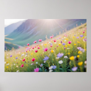 Póster Paisaje pintoresco Valle de Meadow Serene