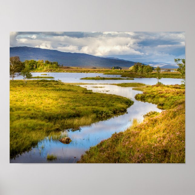 Póster Paisaje poster de las tierras altas escocesas (Frente)