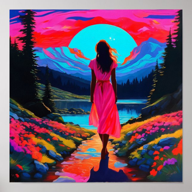 Póster Paisaje Psicodélico Escocés (Frente)
