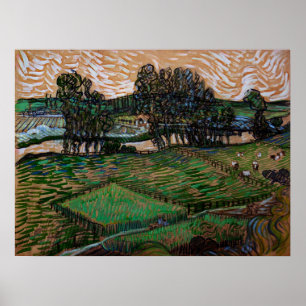 Póster Paisaje, puente sobre el Oise de Vincent van Gogh