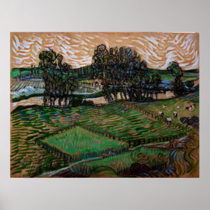 Póster Paisaje, puente sobre el Oise de Vincent van Gogh
