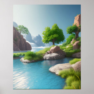 Póster Paisaje Realista Y Natural