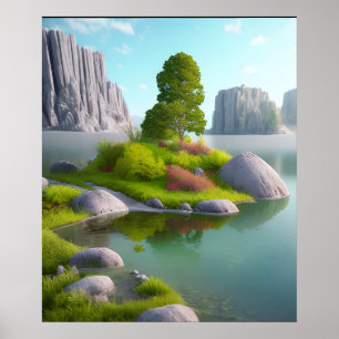 Póster Paisaje Realista Y Natural