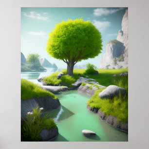 Póster Paisaje Realista Y Natural