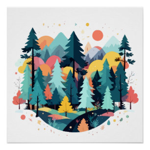 Póster Paisaje Sereno Tranquilo Naturaleza Tranquila Arte