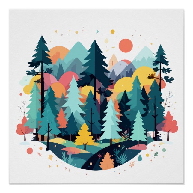 Póster Paisaje Sereno Tranquilo Naturaleza Tranquila Arte (Anverso)