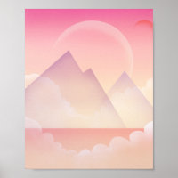 Paisaje soñado de montañas con tonos pastel