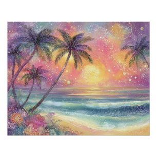 Póster Paisaje soñado de playa tropical