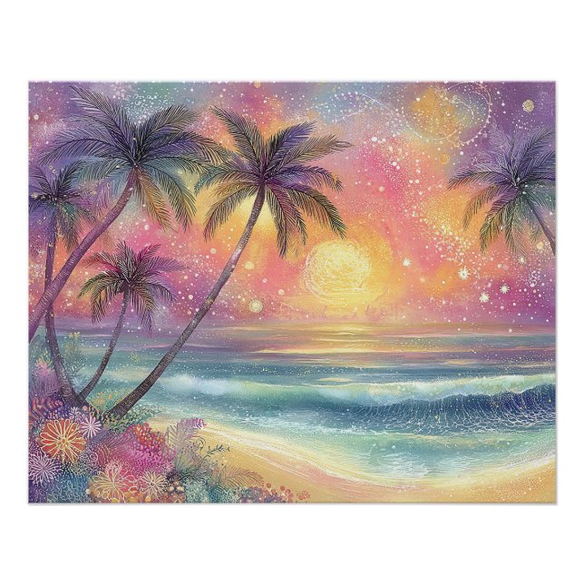 Póster Paisaje soñado de playa tropical (Anverso)