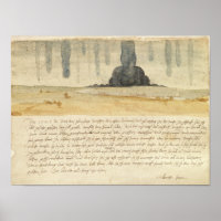 Paisaje soñador con texto, 1526