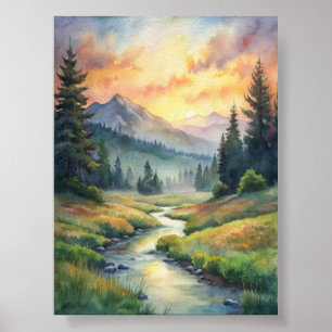 Póster Paisaje soñador de serenidad