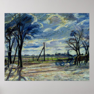Póster Paisaje suburbano en primavera