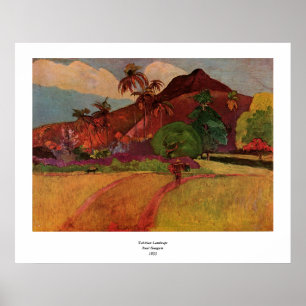 Póster Paisaje tahitiano de Paul Gauguin (1893)