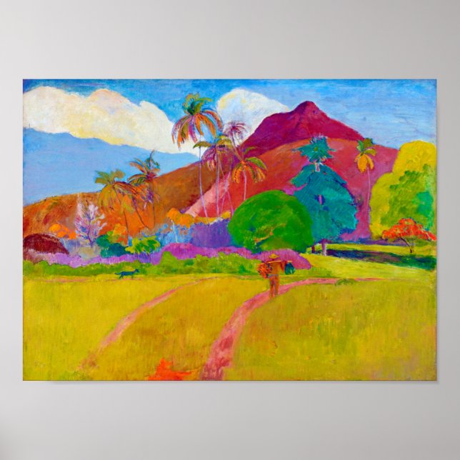 Póster Paisaje tahitiano, Gauguin (Frente)