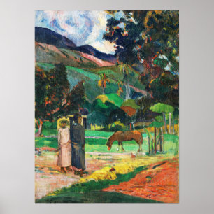 Póster Paisaje Tahitiano Paul Gauguin, Paisaje Tropical