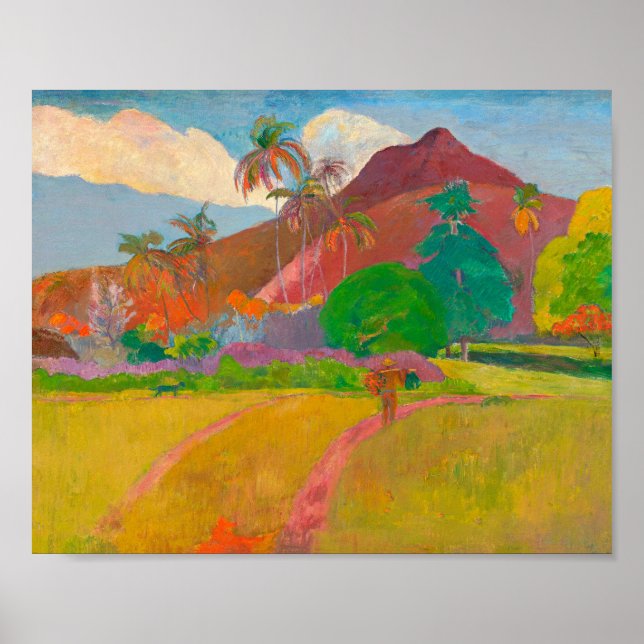 Póster Paisaje tahitiano Paul Gauguin Post-impresionista (Frente)