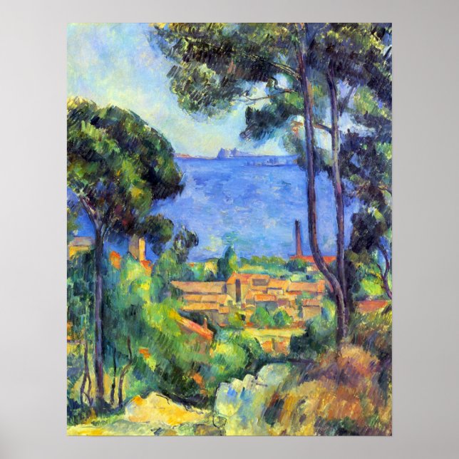 Póster Paisaje terrestre de Paul Cezanne (Frente)