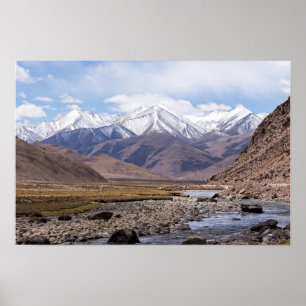 Póster Paisaje típico de montaña tibetana