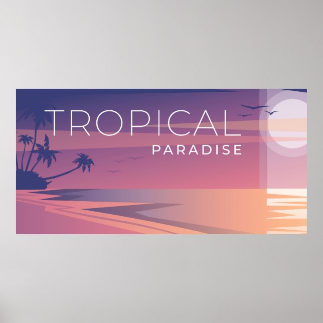 Póster Paisaje tropical (Frente)
