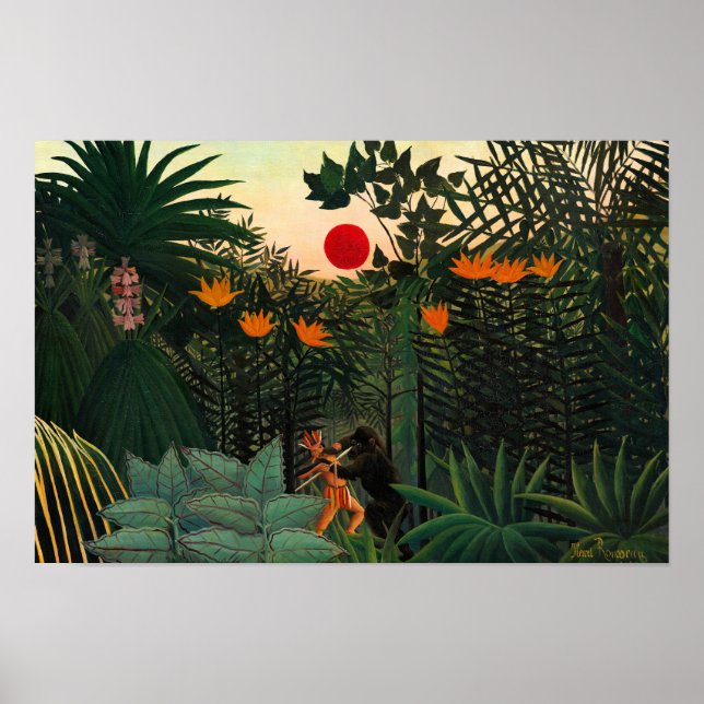 Póster Paisaje tropical por Henri Rousseau (Frente)