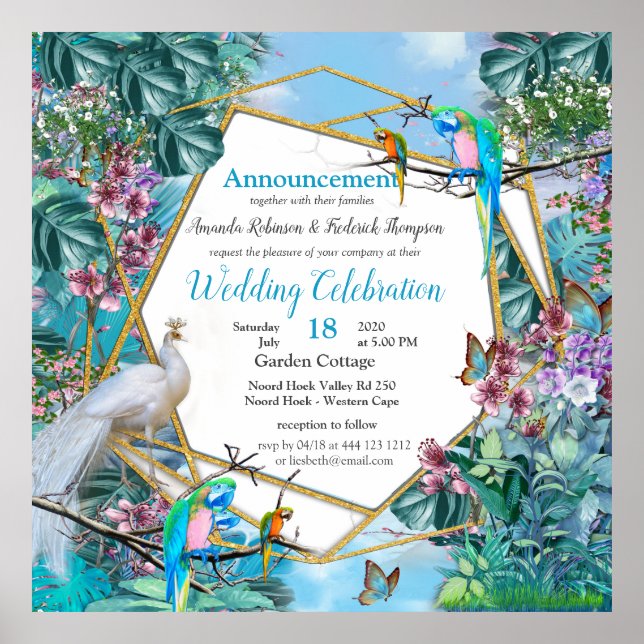 Póster Paisaje tropical surrealista (Frente)