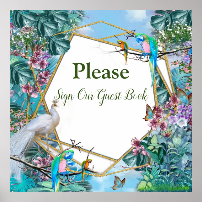 Póster Paisaje tropical surrealista (Frente)