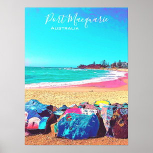 Póster Paisaje turístico Port Macquarie NSW Australia
