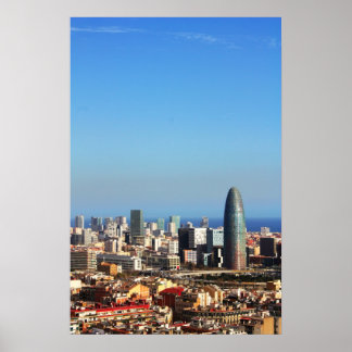 Póster Paisaje urbano de Barcelona