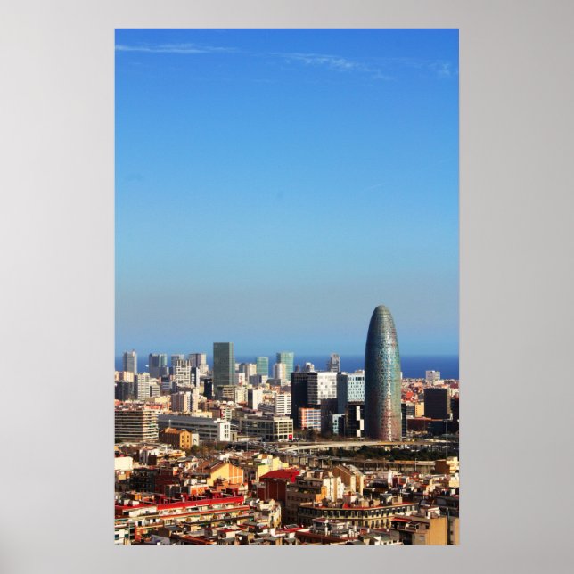 Póster Paisaje urbano de Barcelona (Frente)